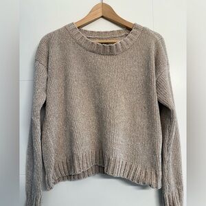 Aerie Chenille Ribbed Knit Crewneck Sweater, size XS.